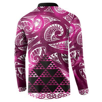 Matariki New Zealand Button Sweatshirt NZ Niho Taniwha Maori New Year Pink Galaxy LT14 - Polynesian Pride