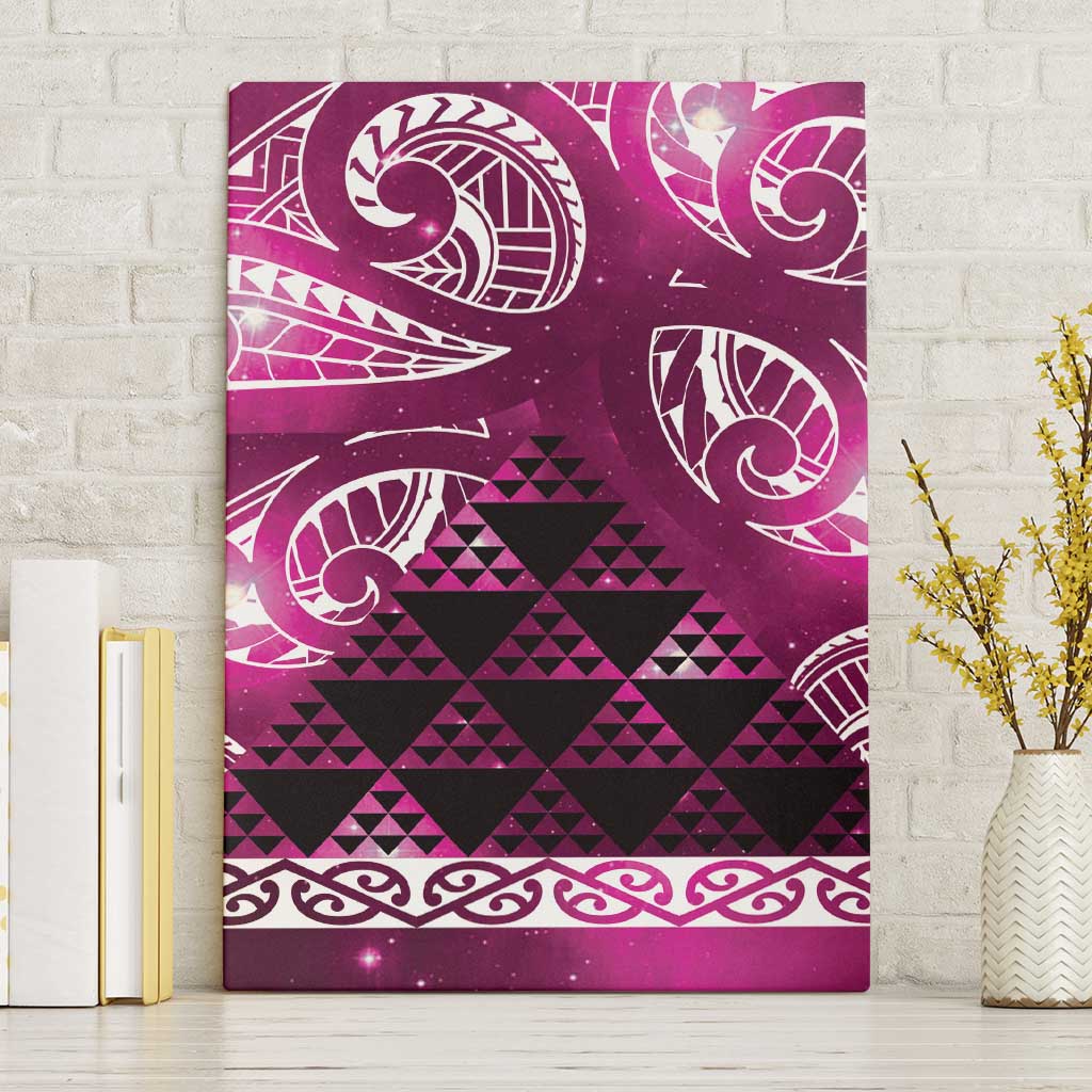 Matariki New Zealand Canvas Wall Art NZ Niho Taniwha Maori New Year Pink Galaxy LT14 Without Frame Pink - Polynesian Pride