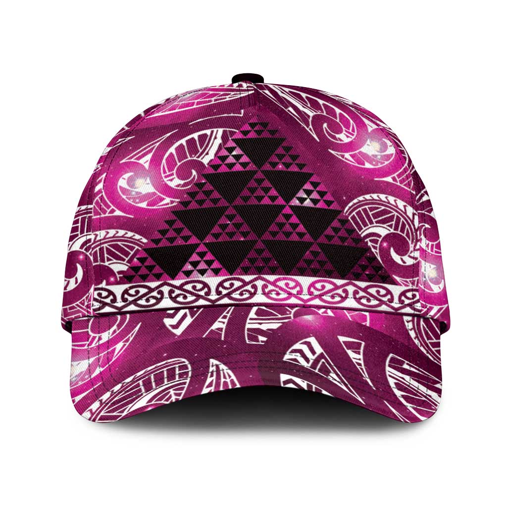 Matariki New Zealand Classic Cap NZ Niho Taniwha Maori New Year Pink Galaxy LT14 Universal Fit Pink - Polynesian Pride