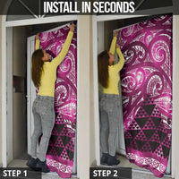 Matariki New Zealand Door Cover NZ Niho Taniwha Maori New Year Pink Galaxy LT14 - Polynesian Pride