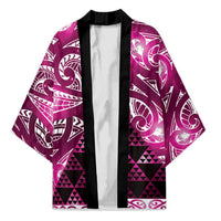 Matariki New Zealand Kimono NZ Niho Taniwha Maori New Year Pink Galaxy LT14 Unisex Pink - Polynesian Pride