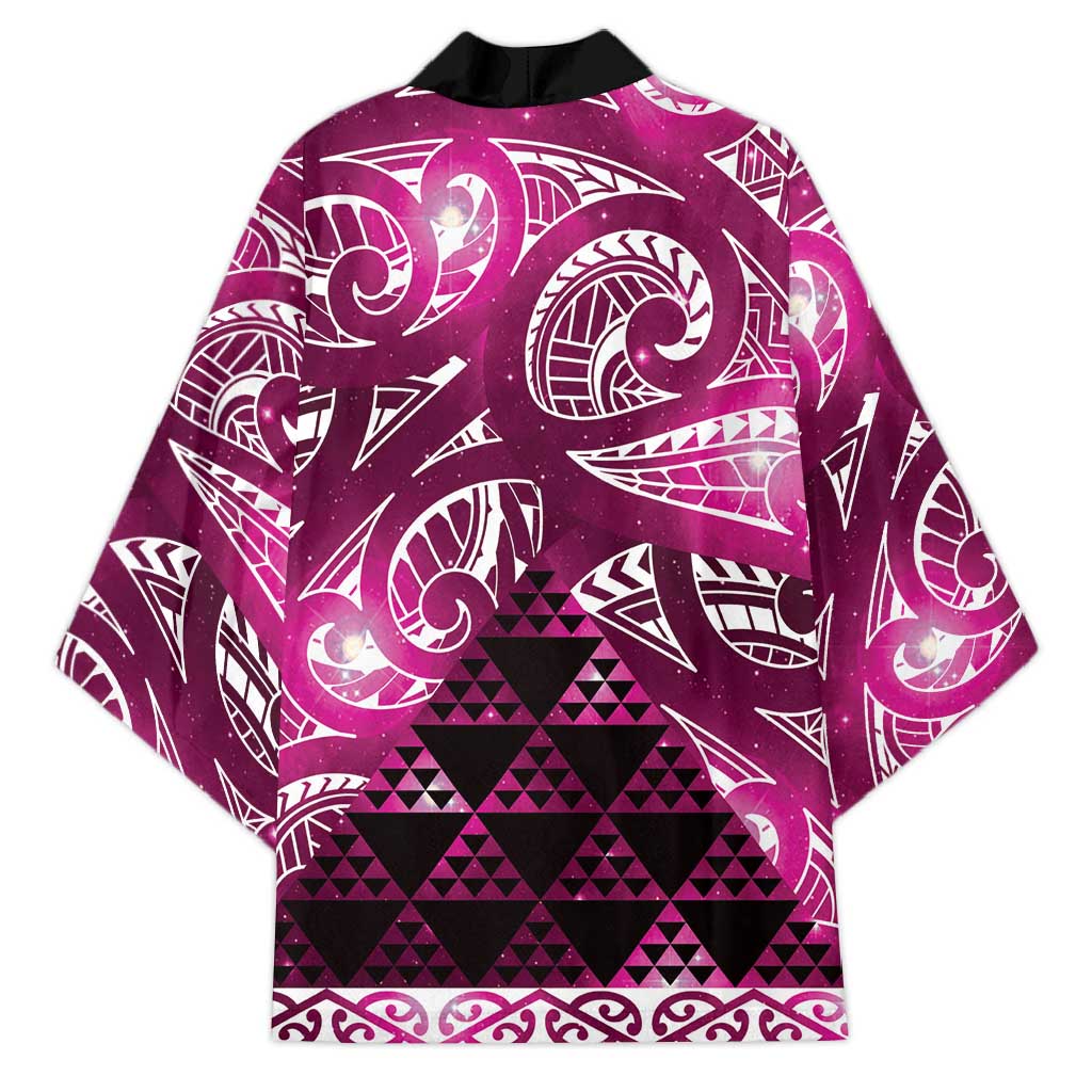 Matariki New Zealand Kimono NZ Niho Taniwha Maori New Year Pink Galaxy LT14 - Polynesian Pride