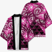 Matariki New Zealand Kimono NZ Niho Taniwha Maori New Year Pink Galaxy LT14 - Polynesian Pride