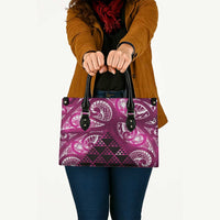 Matariki New Zealand Leather Bag NZ Niho Taniwha Maori New Year Pink Galaxy LT14 - Polynesian Pride