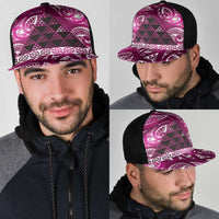 Matariki New Zealand Mesh Trucker Cap NZ Niho Taniwha Maori New Year Pink Galaxy LT14 - Polynesian Pride