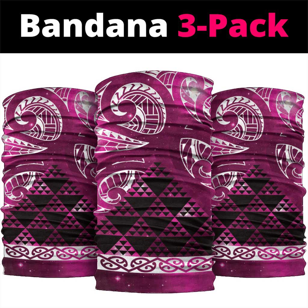 Matariki New Zealand Neck Gaiter NZ Niho Taniwha Maori New Year Pink Galaxy LT14 package One Size: 25*50cm Pink - Polynesian Pride