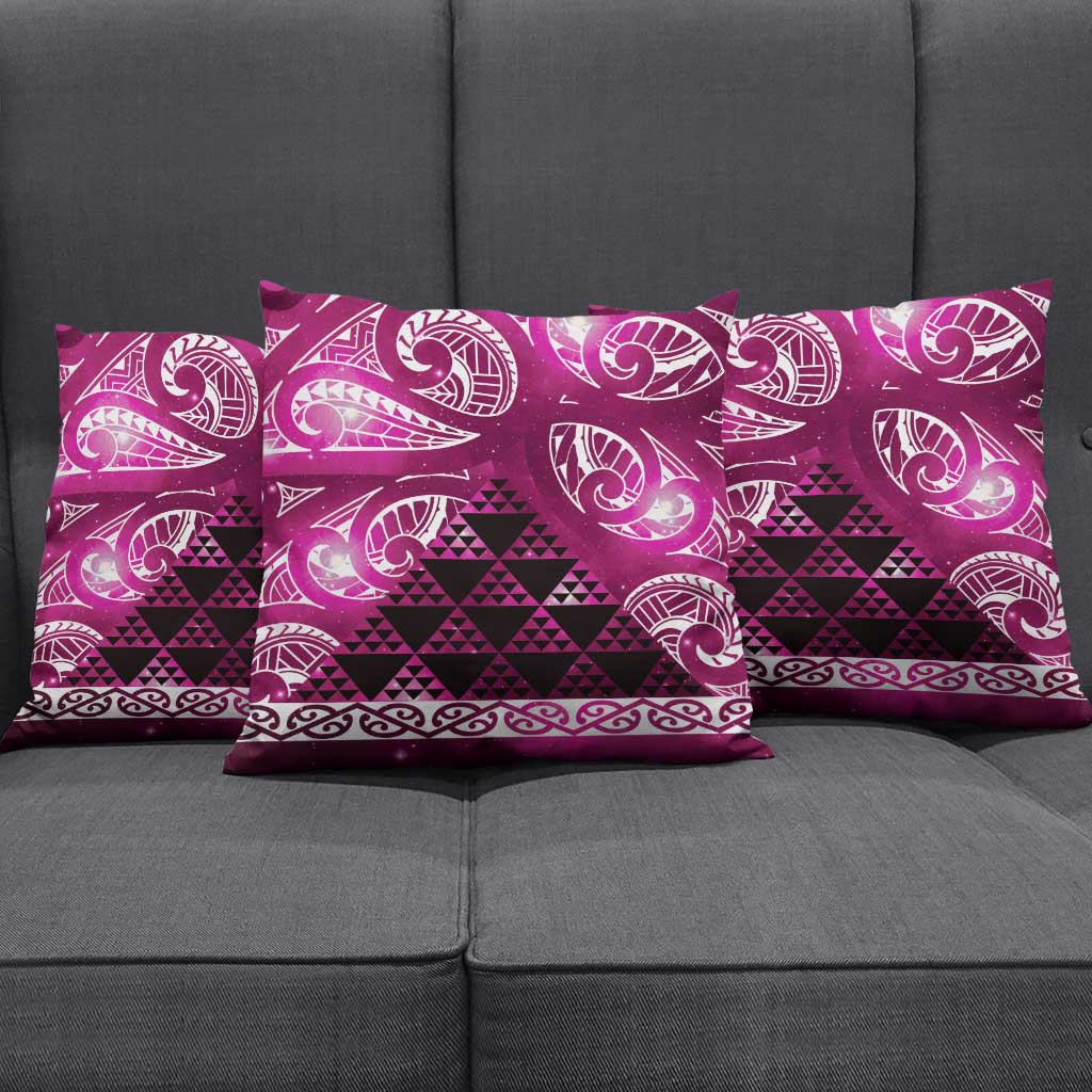 Matariki New Zealand Pillow Cover NZ Niho Taniwha Maori New Year Pink Galaxy LT14 - Polynesian Pride