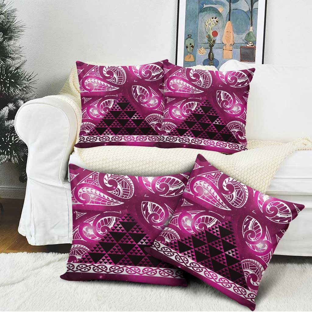 Matariki New Zealand Pillow Cover NZ Niho Taniwha Maori New Year Pink Galaxy LT14 - Polynesian Pride