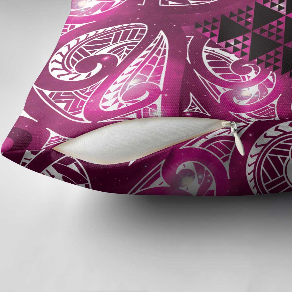 Matariki New Zealand Pillow Cover NZ Niho Taniwha Maori New Year Pink Galaxy LT14 - Polynesian Pride