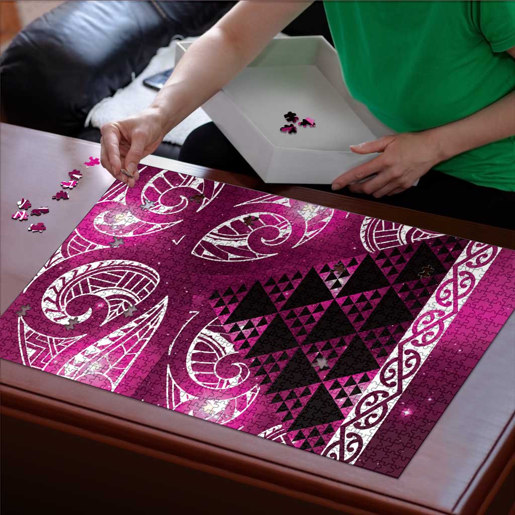 Matariki New Zealand Puzzle NZ Niho Taniwha Maori New Year Pink Galaxy LT14 - Polynesian Pride