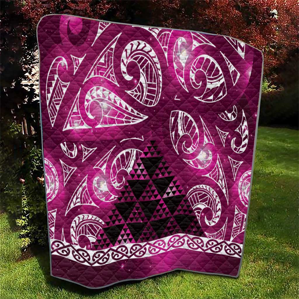 Matariki New Zealand Quilt NZ Niho Taniwha Maori New Year Pink Galaxy LT14 - Polynesian Pride