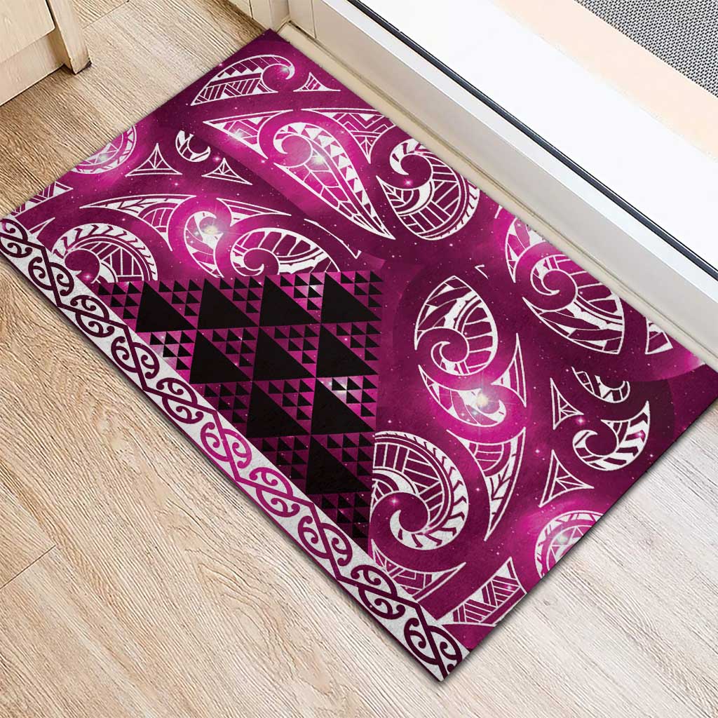 Matariki New Zealand Rubber Doormat NZ Niho Taniwha Maori New Year Pink Galaxy