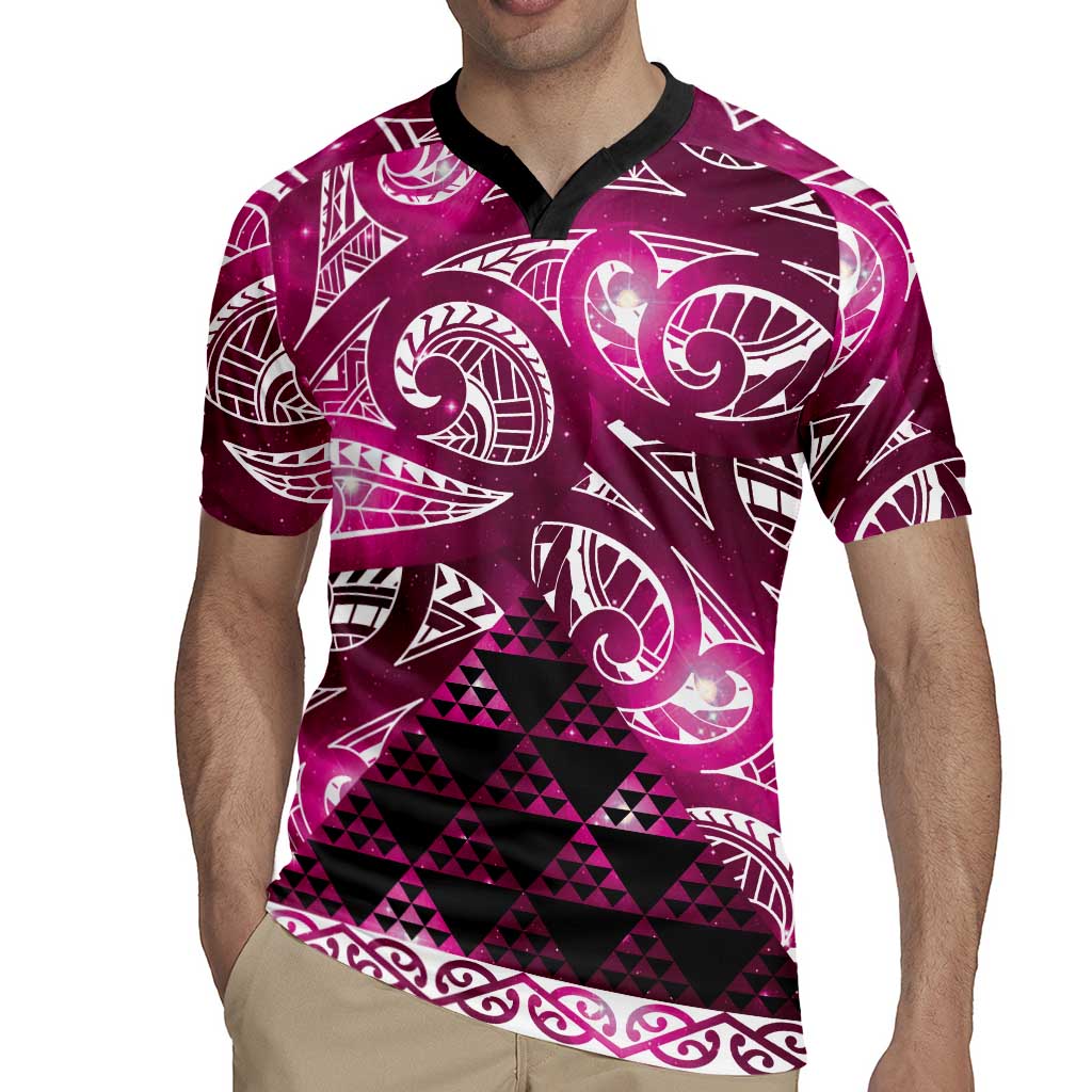 Matariki New Zealand Rugby Jersey NZ Niho Taniwha Maori New Year Pink Galaxy LT14 - Polynesian Pride
