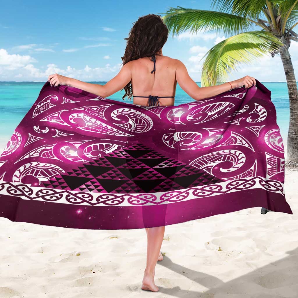 Matariki New Zealand Sarong NZ Niho Taniwha Maori New Year Pink Galaxy LT14 - Polynesian Pride