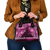 Matariki New Zealand Shoulder Handbag NZ Niho Taniwha Maori New Year Pink Galaxy LT14 - Polynesian Pride