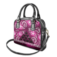 Matariki New Zealand Shoulder Handbag NZ Niho Taniwha Maori New Year Pink Galaxy LT14 - Polynesian Pride