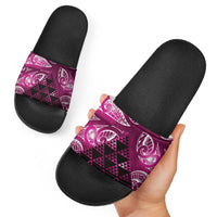 Matariki New Zealand Slide Sandals NZ Niho Taniwha Maori New Year Pink Galaxy LT14 - Polynesian Pride
