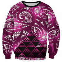 Matariki New Zealand Sweatshirt NZ Niho Taniwha Maori New Year Pink Galaxy LT14 Unisex Pink - Polynesian Pride