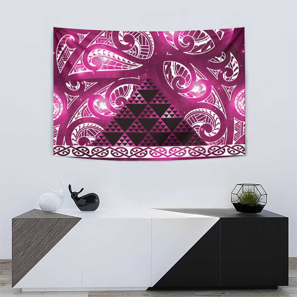 Matariki New Zealand Tapestry NZ Niho Taniwha Maori New Year Pink Galaxy LT14 - Polynesian Pride