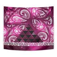 Matariki New Zealand Tapestry NZ Niho Taniwha Maori New Year Pink Galaxy LT14 - Polynesian Pride