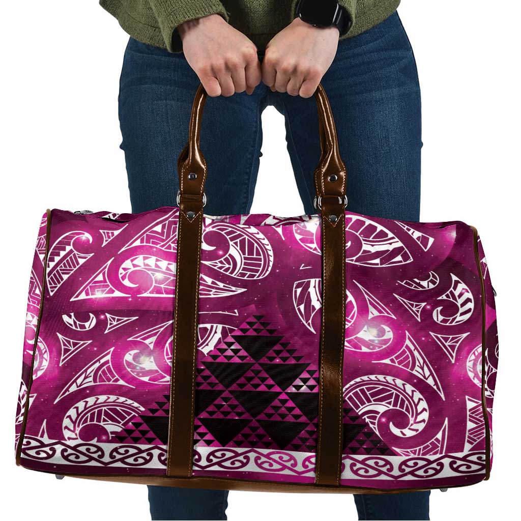 Matariki New Zealand Travel Bag NZ Niho Taniwha Maori New Year Pink Galaxy