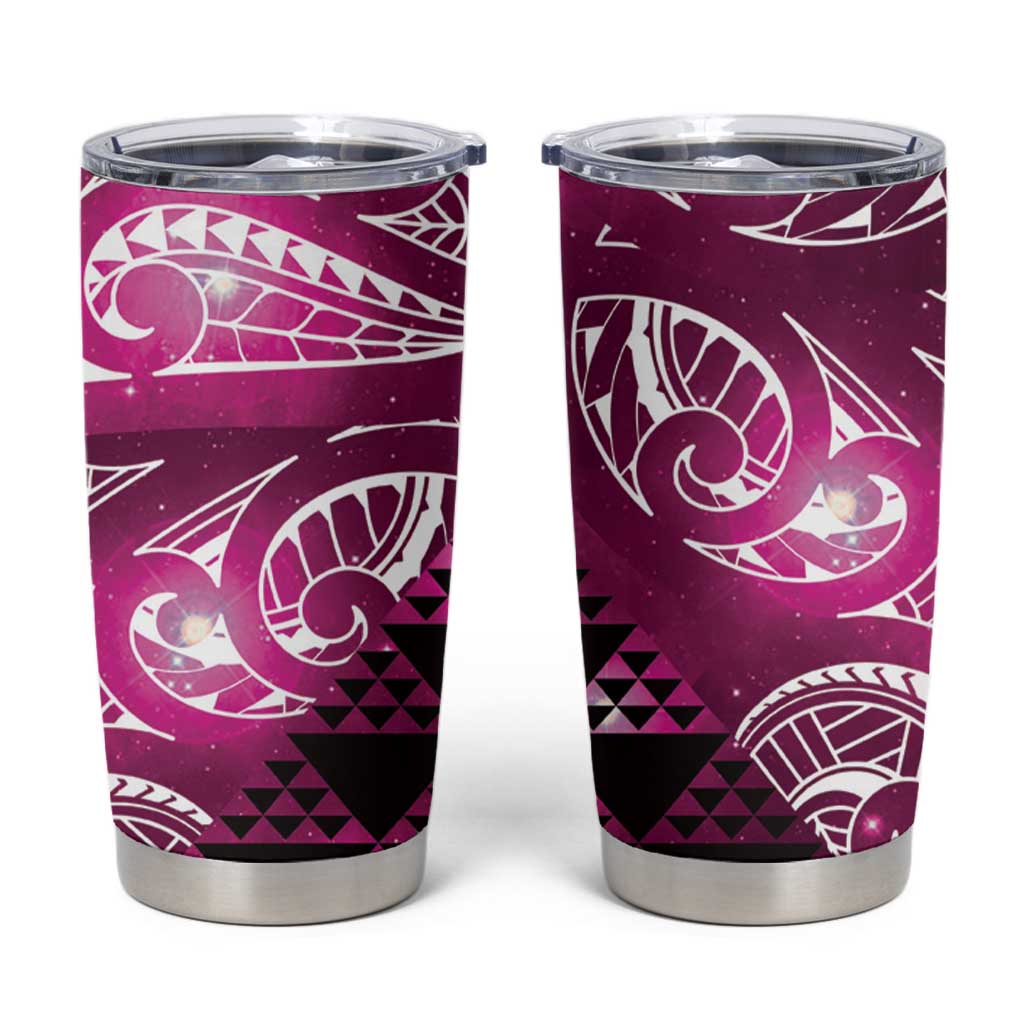 Matariki New Zealand Tumbler Cup NZ Niho Taniwha Maori New Year Pink Galaxy LT14 Pink - Polynesian Pride