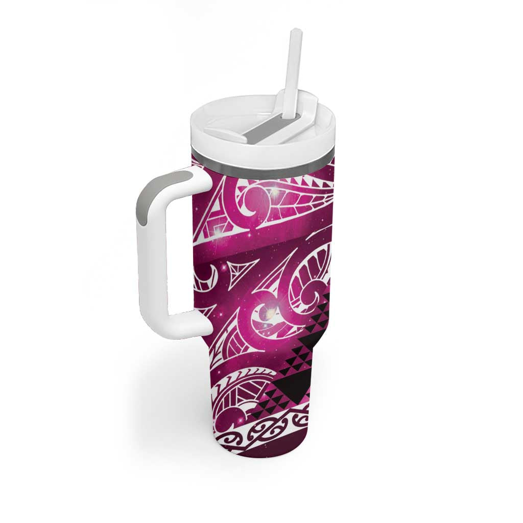 Matariki New Zealand Tumbler With Handle NZ Niho Taniwha Maori New Year Pink Galaxy
