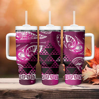 Matariki New Zealand Tumbler With Handle NZ Niho Taniwha Maori New Year Pink Galaxy