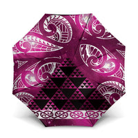 Matariki New Zealand Umbrella NZ Niho Taniwha Maori New Year Pink Galaxy LT14 One Size Folded 11.42 inch Opened Diameter 37.4 inch Pink - Polynesian Pride