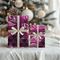 Matariki New Zealand Wrapping Paper NZ Niho Taniwha Maori New Year Pink Galaxy