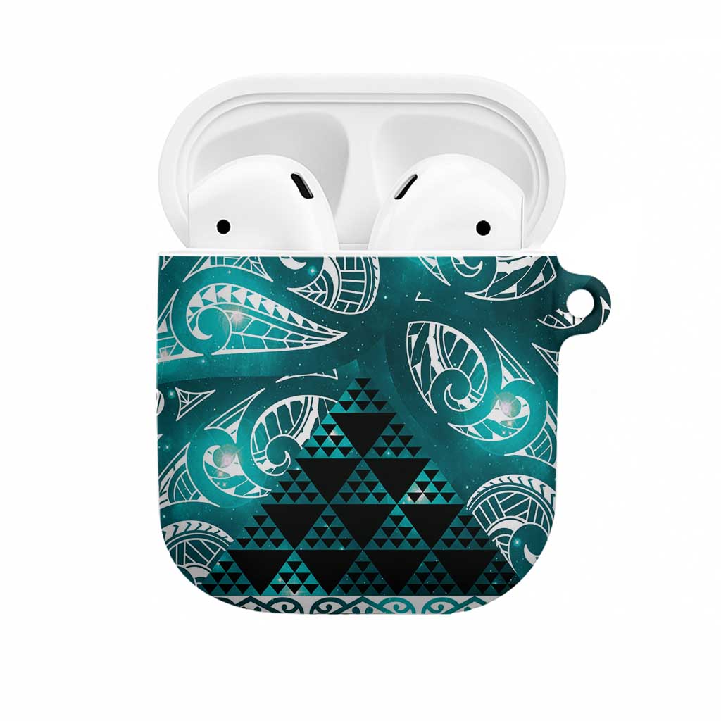 Matariki New Zealand AirPods Case NZ Niho Taniwha Maori New Year Cyan Galaxy LT14 Cyan - Polynesian Pride