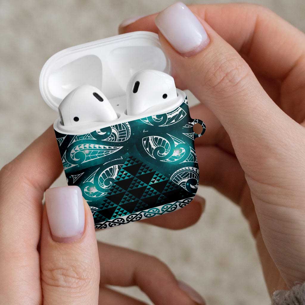 Matariki New Zealand AirPods Case NZ Niho Taniwha Maori New Year Cyan Galaxy LT14 - Polynesian Pride