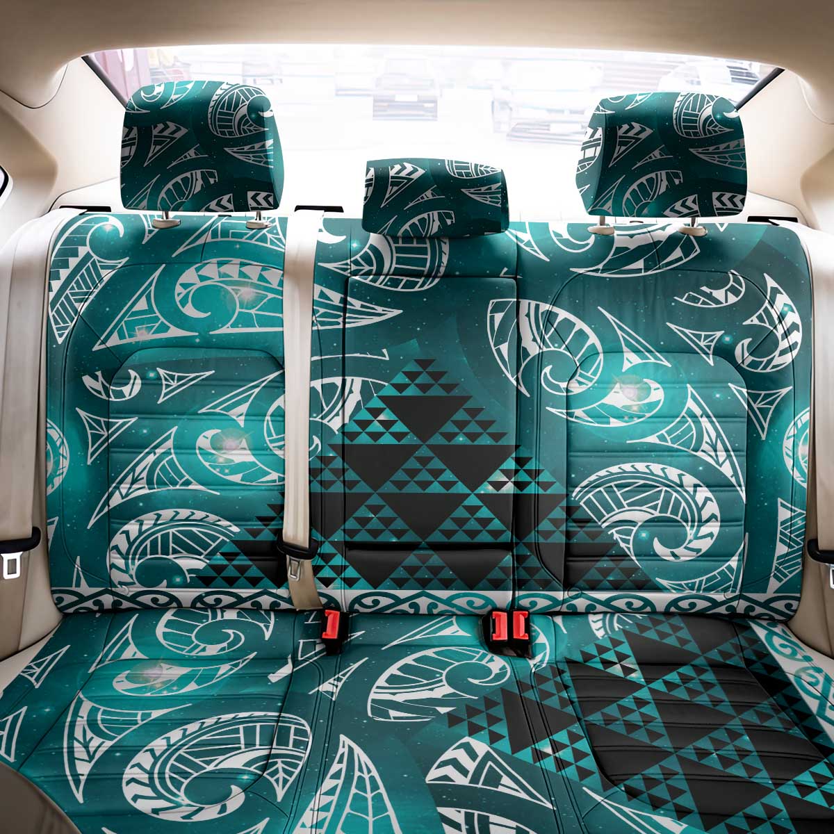 Matariki New Zealand Back Car Seat Cover NZ Niho Taniwha Maori New Year Cyan Galaxy
