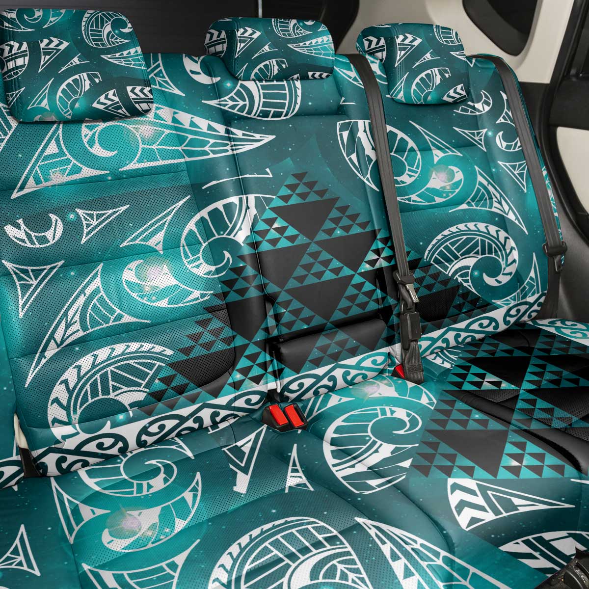 Matariki New Zealand Back Car Seat Cover NZ Niho Taniwha Maori New Year Cyan Galaxy