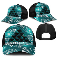 Matariki New Zealand Baseball Net Cap NZ Niho Taniwha Maori New Year Cyan Galaxy LT14 - Polynesian Pride