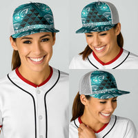 Matariki New Zealand Baseball Net Cap NZ Niho Taniwha Maori New Year Cyan Galaxy LT14 - Polynesian Pride