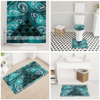 Matariki New Zealand Bathroom Set NZ Niho Taniwha Maori New Year Cyan Galaxy LT14 - Polynesian Pride