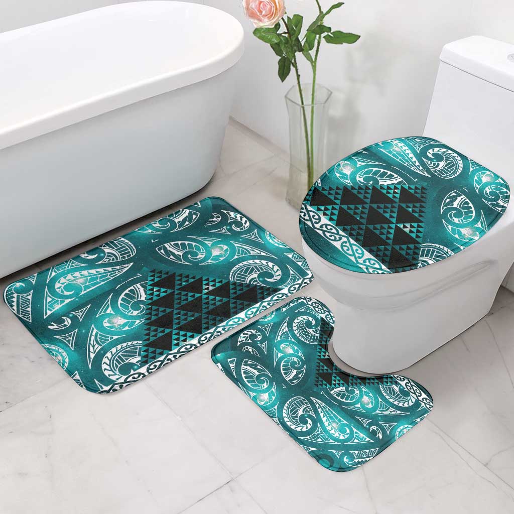 Matariki New Zealand Bathroom Set NZ Niho Taniwha Maori New Year Cyan Galaxy LT14 - Polynesian Pride