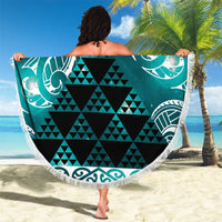 Matariki New Zealand Beach Blanket NZ Niho Taniwha Maori New Year Cyan Galaxy LT14 - Polynesian Pride