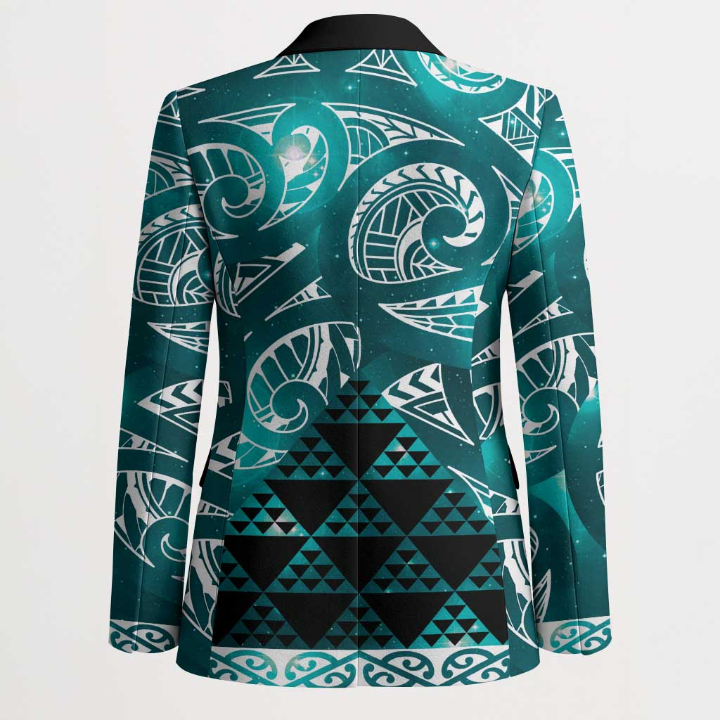 Matariki New Zealand Blazer NZ Niho Taniwha Maori New Year Cyan Galaxy LT14 - Polynesian Pride