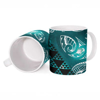 Matariki New Zealand Ceramic Mug NZ Niho Taniwha Maori New Year Cyan Galaxy LT14 - Polynesian Pride