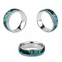 Matariki New Zealand Classic Ring NZ Niho Taniwha Maori New Year Cyan Galaxy LT14 - Polynesian Pride