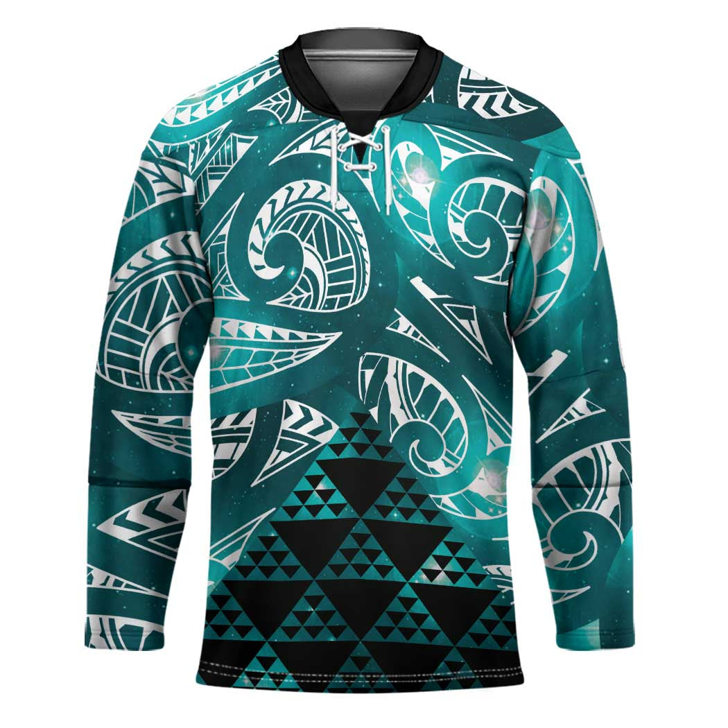 Matariki New Zealand Hockey Jersey NZ Niho Taniwha Maori New Year Cyan Galaxy