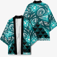 Matariki New Zealand Kimono NZ Niho Taniwha Maori New Year Cyan Galaxy