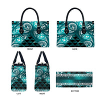 Matariki New Zealand Leather Bag NZ Niho Taniwha Maori New Year Cyan Galaxy LT14 - Polynesian Pride