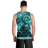 Matariki New Zealand Men Tank Top NZ Niho Taniwha Maori New Year Cyan Galaxy LT14 - Polynesian Pride