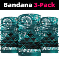 Matariki New Zealand Neck Gaiter NZ Niho Taniwha Maori New Year Cyan Galaxy LT14 package One Size: 25*50cm Cyan - Polynesian Pride