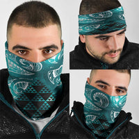 Matariki New Zealand Neck Gaiter NZ Niho Taniwha Maori New Year Cyan Galaxy LT14 - Polynesian Pride