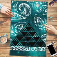 Matariki New Zealand Puzzle NZ Niho Taniwha Maori New Year Cyan Galaxy LT14 Cyan - Polynesian Pride