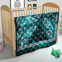 Matariki New Zealand Quilt NZ Niho Taniwha Maori New Year Cyan Galaxy